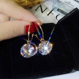 2019 New Arrival metalowe klasyczne okrągłe kobiety Dangle kolczyki koreański moda koło geometryczne kolczyki słodkie małe biżut
