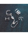 2019 moda 5 sztuk/zestaw nausznica złoty liść klipsy Ear Cuff dla kobiet Earcuff bez przekłuwania uszu fałszywe kolczyki na chrz