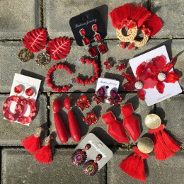 Ztech czerwony wisiorek Za kolczyki 2019 Handmade kwiat z żywicy kryształowe koraliki oświadczenie kolczyki ślubne Party wiszące