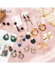 BICUX Vintage akrylowe kolczyki Drop dla kobiet 2019 biżuteria koreański metal geometryczne złote zawieszki zwisają kolczyk