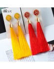 BICUX czarny kryształ kwiat Fringe kolczyki Earing geometryczne długie kolczyki z wiszącymi frędzlami dla kobiet 2019 biżuteria 