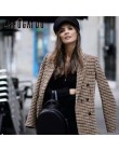 Affogatoo Fashion double breasted plaid blazer damski z długim rękawem slim damski blazer biurowy 2018 Casual jesienna kurtka bl