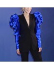 TWOTWINSTYLE Patchwork hit kolorowy damski blezer bufiaste rękawy ząbkowane kobiece marynarki 2020 jesień Plus rozmiar moda nowa