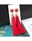 BICUX czarny kryształ kwiat Fringe kolczyki Earing geometryczne długie kolczyki z wiszącymi frędzlami dla kobiet 2019 biżuteria 
