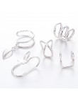2019 moda 5 sztuk/zestaw nausznica złoty liść klipsy Ear Cuff dla kobiet Earcuff bez przekłuwania uszu fałszywe kolczyki na chrz