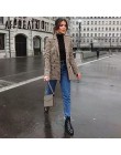 Affogatoo Fashion double breasted plaid blazer damski z długim rękawem slim damski blazer biurowy 2018 Casual jesienna kurtka bl