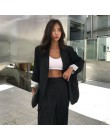 HziriP 2019 eleganckie czarne jednorzędowe kobiety Blazer moda Vintage jednolite, luźne bluzki do pracy odzież wierzchnia kurtka
