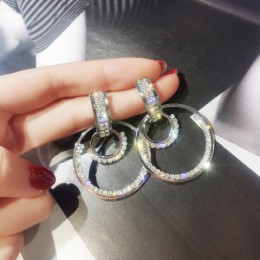 2020 moda luksusowe proste duże okrągłe kolczyki kobiety moda koreański styl Hollow Mesh spadek biżuteria kolczyki w stylu State