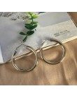 HUANZHI 2019 nowy minimalistyczny złoty metal duże koło geometryczne okrągłe duże kolczyki koła dla kobiet dziewczyna Wedding Pa