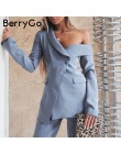 BerryGo Sexy jedno ramię damskie marynarki asymetryczna praca zimowa czysta marynarka damska 2019 biurowa, damska marynarka