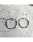 HUANZHI 2019 nowy minimalistyczny złoty metal duże koło geometryczne okrągłe duże kolczyki koła dla kobiet dziewczyna Wedding Pa