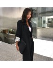 HziriP 2019 eleganckie czarne jednorzędowe kobiety Blazer moda Vintage jednolite, luźne bluzki do pracy odzież wierzchnia kurtka