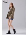 NSZ kobiety elegancki Plaid Blazer z długim rękawem podwójne piersi Slim sprawdź płaszcz praca w biurze krata garnitur kurtka Ho