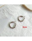 HUANZHI 2019 nowy minimalistyczny złoty metal duże koło geometryczne okrągłe duże kolczyki koła dla kobiet dziewczyna Wedding Pa