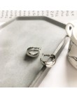 HUANZHI 2019 nowy minimalistyczny złoty metal duże koło geometryczne okrągłe duże kolczyki koła dla kobiet dziewczyna Wedding Pa