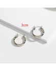 HUANZHI 2019 nowy minimalistyczny złoty metal duże koło geometryczne okrągłe duże kolczyki koła dla kobiet dziewczyna Wedding Pa