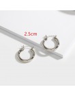 HUANZHI 2019 nowy minimalistyczny złoty metal duże koło geometryczne okrągłe duże kolczyki koła dla kobiet dziewczyna Wedding Pa