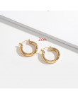 HUANZHI 2019 nowy minimalistyczny złoty metal duże koło geometryczne okrągłe duże kolczyki koła dla kobiet dziewczyna Wedding Pa