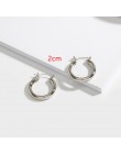 HUANZHI 2019 nowy minimalistyczny złoty metal duże koło geometryczne okrągłe duże kolczyki koła dla kobiet dziewczyna Wedding Pa