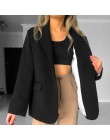 HziriP 2019 eleganckie czarne jednorzędowe kobiety Blazer moda Vintage jednolite, luźne bluzki do pracy odzież wierzchnia kurtka