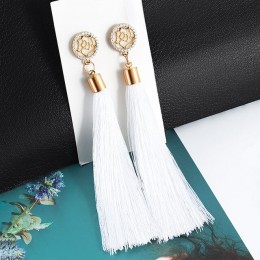 BICUX czarny kryształ kwiat Fringe kolczyki Earing geometryczne długie kolczyki z wiszącymi frędzlami dla kobiet 2019 biżuteria 