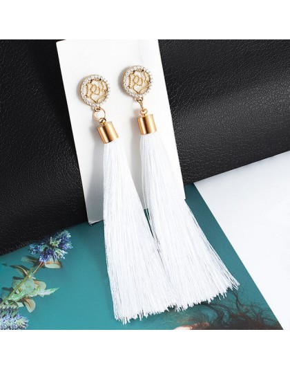 BICUX czarny kryształ kwiat Fringe kolczyki Earing geometryczne długie kolczyki z wiszącymi frędzlami dla kobiet 2019 biżuteria 