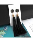 BICUX czarny kryształ kwiat Fringe kolczyki Earing geometryczne długie kolczyki z wiszącymi frędzlami dla kobiet 2019 biżuteria 
