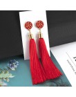 BICUX czarny kryształ kwiat Fringe kolczyki Earing geometryczne długie kolczyki z wiszącymi frędzlami dla kobiet 2019 biżuteria 
