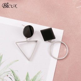 BICUX Vintage akrylowe kolczyki Drop dla kobiet 2019 biżuteria koreański metal geometryczne złote zawieszki zwisają kolczyk