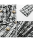 JaMerry w stylu Vintage 2 sztuka zestaw plaid blazer kobiety przyciski podwójne piersi urząd lady blazer kurtki odzież do pracy 