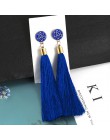 BICUX czarny kryształ kwiat Fringe kolczyki Earing geometryczne długie kolczyki z wiszącymi frędzlami dla kobiet 2019 biżuteria 