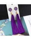 BICUX czarny kryształ kwiat Fringe kolczyki Earing geometryczne długie kolczyki z wiszącymi frędzlami dla kobiet 2019 biżuteria 