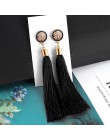 BICUX czarny kryształ kwiat Fringe kolczyki Earing geometryczne długie kolczyki z wiszącymi frędzlami dla kobiet 2019 biżuteria 
