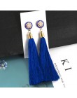 BICUX czarny kryształ kwiat Fringe kolczyki Earing geometryczne długie kolczyki z wiszącymi frędzlami dla kobiet 2019 biżuteria 