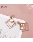 BICUX Vintage akrylowe kolczyki Drop dla kobiet 2019 biżuteria koreański metal geometryczne złote zawieszki zwisają kolczyk