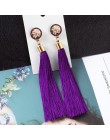 BICUX czarny kryształ kwiat Fringe kolczyki Earing geometryczne długie kolczyki z wiszącymi frędzlami dla kobiet 2019 biżuteria 