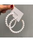 Moda imitacja perły oświadczenie duże kolczyki małe kółka dla kobiet przesadne koło kolczyki osobowość klub nocny biżuteria