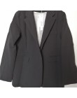 HziriP 2019 eleganckie czarne jednorzędowe kobiety Blazer moda Vintage jednolite, luźne bluzki do pracy odzież wierzchnia kurtka