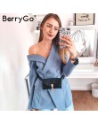 BerryGo Sexy jedno ramię damskie marynarki asymetryczna praca zimowa czysta marynarka damska 2019 biurowa, damska marynarka
