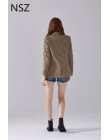 NSZ kobiety elegancki Plaid Blazer z długim rękawem podwójne piersi Slim sprawdź płaszcz praca w biurze krata garnitur kurtka Ho