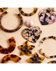 ZA 2019 gorąca sprzedaż żywica akrylowa Leopard dynda kolczyki dla kobiet moda szylkret geometria Acetate kolczyki zestaw Brinco