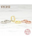 ROXI proste piękne dziewczyny Huggies kolczyki małe kółka okrągłe koło cyrkon kryształowe kolczyki dla kobiet 925 Sterling Silve