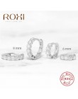 ROXI proste piękne dziewczyny Huggies kolczyki małe kółka okrągłe koło cyrkon kryształowe kolczyki dla kobiet 925 Sterling Silve