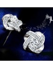 925 Sterling Silver Crystal stadniny kolczyki dla kobiet moda luksusowy kwadratowe cyrkonie betonowa kolczyk ślubny akcesoria do