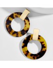 ZA 2019 gorąca sprzedaż żywica akrylowa Leopard dynda kolczyki dla kobiet moda szylkret geometria Acetate kolczyki zestaw Brinco