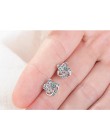 925 Sterling Silver Crystal stadniny kolczyki dla kobiet moda luksusowy kwadratowe cyrkonie betonowa kolczyk ślubny akcesoria do