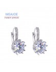 Meajoe Trendy srebrna płyta 6 kolor urok Stud kolczyk okrągła cyrkonia sześcienna Metal Vintage kolczyki biżuteria dla kobiet pr