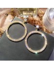 2020 New Arrival Metal hiperbola okrągły kryształ earing kobiety dynda kolczyki moda kobieta koreański proste biżuteria koło kol