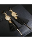 Osobowość moda trójkąt geometryczne drewno kolczyki Retro kobiece tassel długie damskie kolczyki biżuteria