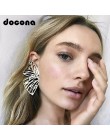Docona złoto srebro Hollow Butterfly wypadnij zwisają kolczyk dla kobiet metalowe duże skrzydło wisiorek kolczyk komunikat biżut